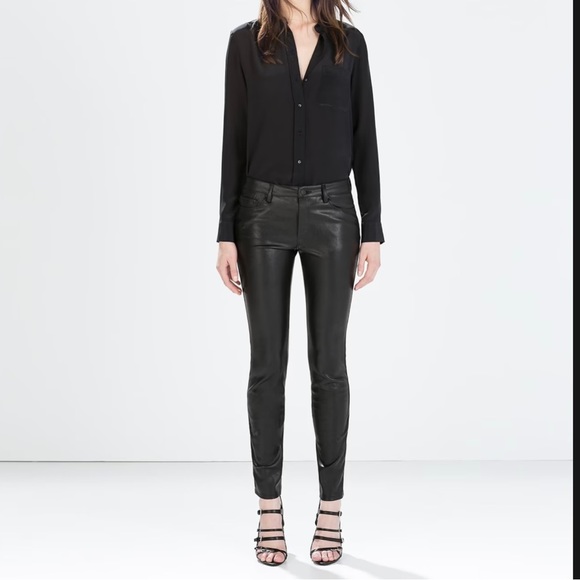 Zara Pants & Jumpsuits Zara Faux Leather Pants Poshmark